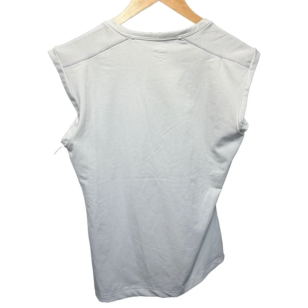 Alo Yoga CoolFit White Purple Trim V-Neck Athletic Tank Top Women Sz M NWOT